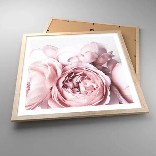 Poster in light oak frame - for the Romantics - 50x50 cm