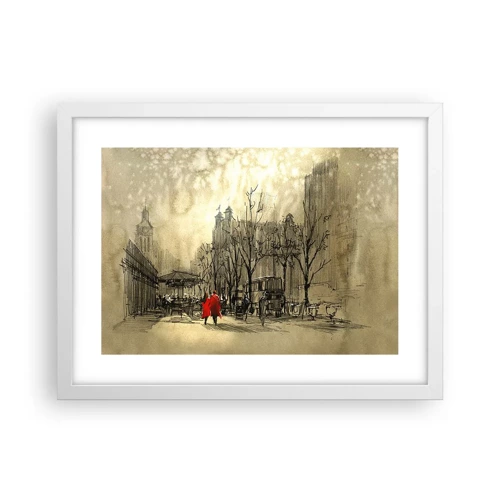 Poster in white frmae - A Date in London Fog - 40x30 cm