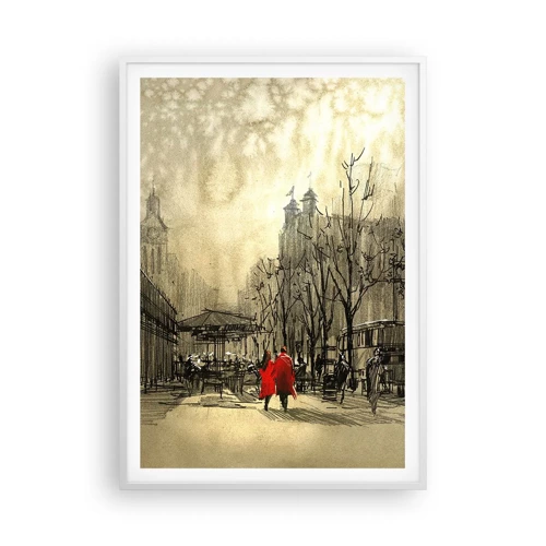 Poster in white frmae - A Date in London Fog - 70x100 cm