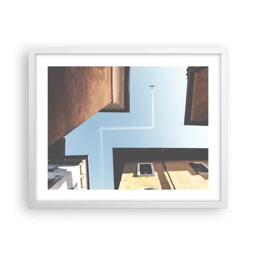 Poster in white frmae - Above City Maze - 50x40 cm