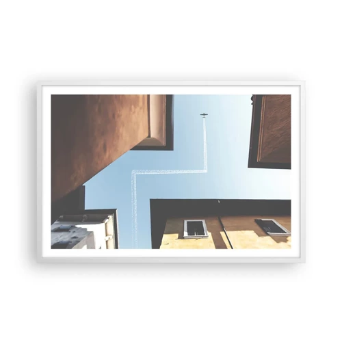 Poster in white frmae - Above City Maze - 91x61 cm