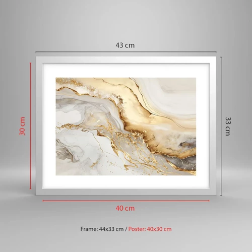 Poster in white frmae - Abstract: Beauty and Good - 40x30 cm