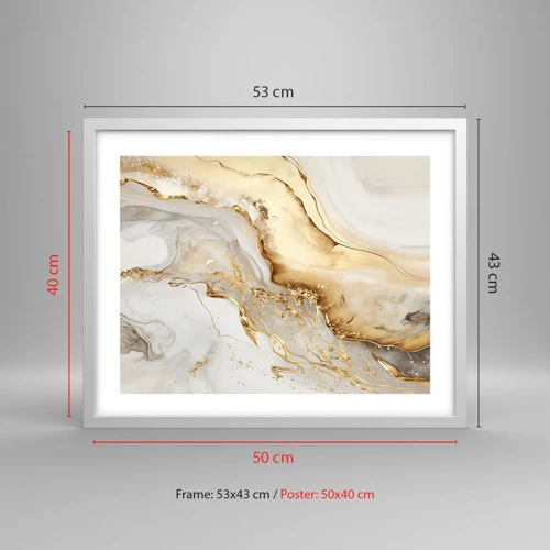 Poster in white frmae - Abstract: Beauty and Good - 50x40 cm