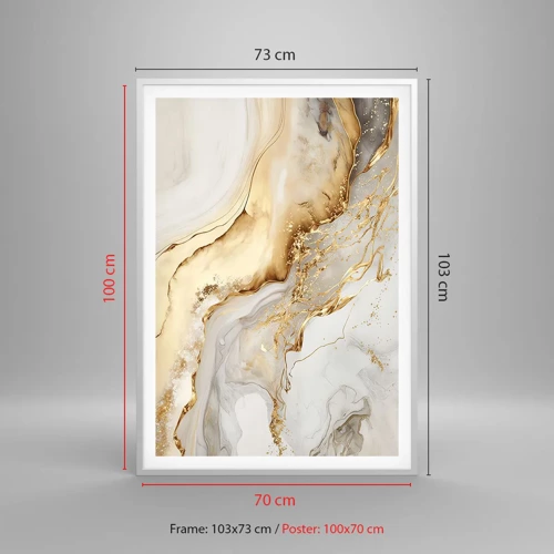 Poster in white frmae - Abstract: Beauty and Good - 70x100 cm