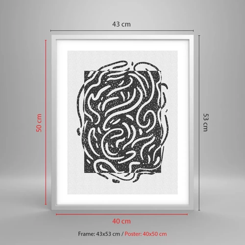 Poster in white frmae - Abstract: Dance of Joy - 40x50 cm