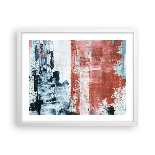 Poster in white frmae - Abstract Fifty Fifty - 50x40 cm