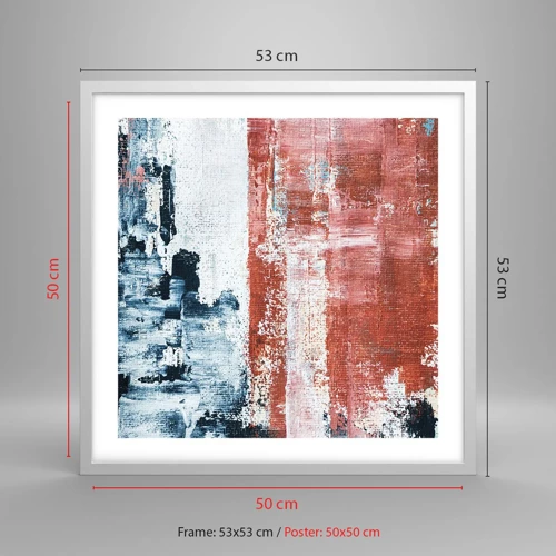 Poster in white frmae - Abstract Fifty Fifty - 50x50 cm