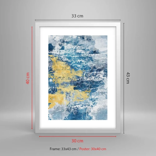 Poster in white frmae - Abstract Full of Optimism - 30x40 cm