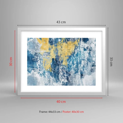 Poster in white frmae - Abstract Full of Optimism - 40x30 cm