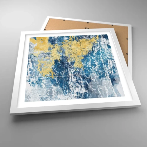 Poster in white frmae - Abstract Full of Optimism - 40x40 cm