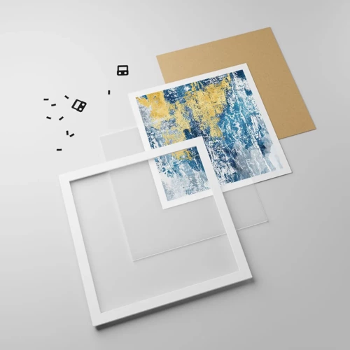 Poster in white frmae - Abstract Full of Optimism - 40x40 cm