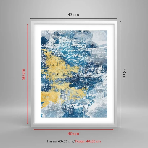 Poster in white frmae - Abstract Full of Optimism - 40x50 cm