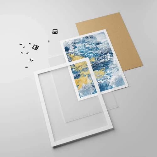 Poster in white frmae - Abstract Full of Optimism - 40x50 cm