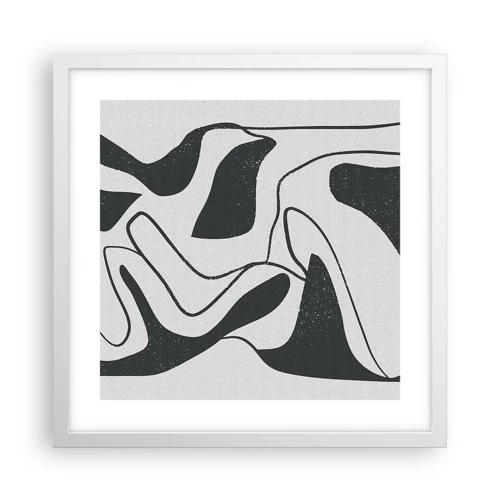 Poster in white frmae - Abstract Fun in a Maze - 40x40 cm