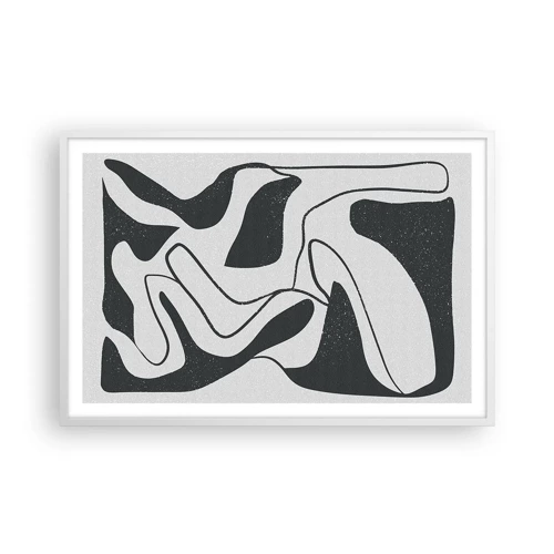 Poster in white frmae - Abstract Fun in a Maze - 91x61 cm