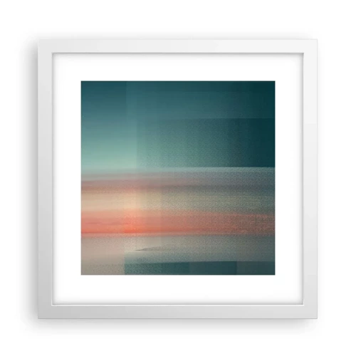 Poster in white frmae - Abstract: Light Waves - 30x30 cm
