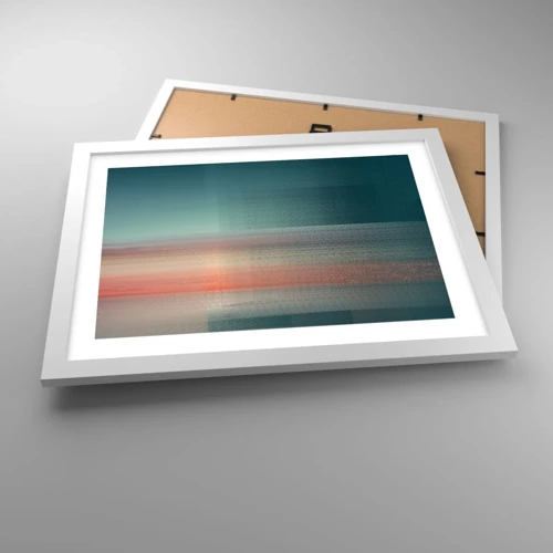 Poster in white frmae - Abstract: Light Waves - 40x30 cm