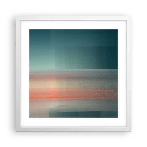 Poster in white frmae - Abstract: Light Waves - 40x40 cm