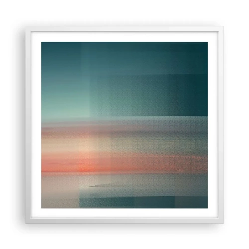 Poster in white frmae - Abstract: Light Waves - 60x60 cm