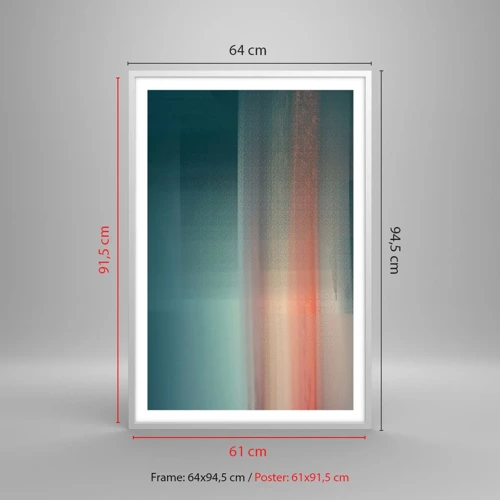 Poster in white frmae - Abstract: Light Waves - 61x91 cm