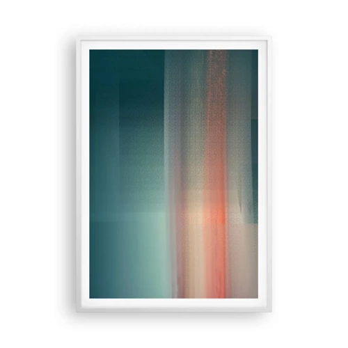 Poster in white frmae - Abstract: Light Waves - 70x100 cm