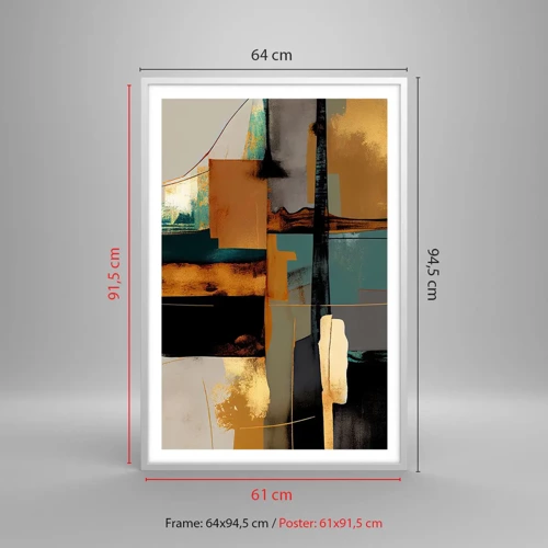 Poster in white frmae - Abstract - Light and Shadow - 61x91 cm