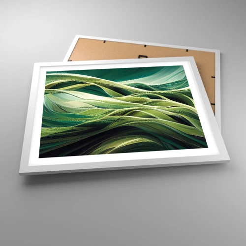 Poster in white frmae - Abstract Playing Green - 50x40 cm