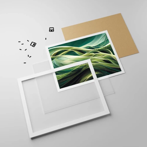 Poster in white frmae - Abstract Playing Green - 50x40 cm