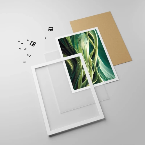 Poster in white frmae - Abstract Playing Green - 50x70 cm