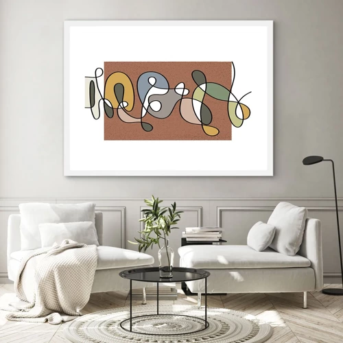 Poster in white frmae - Abstract Worthy of a Smile - 100x70 cm