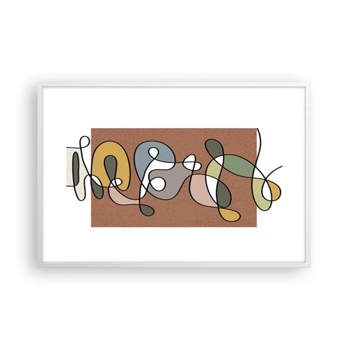 Poster in white frmae - Abstract Worthy of a Smile - 91x61 cm