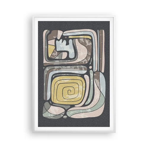 Poster in white frmae - Abstract in Precolumbian Style  - 70x100 cm