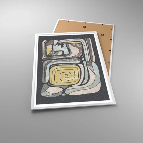 Poster in white frmae - Abstract in Precolumbian Style  - 70x100 cm