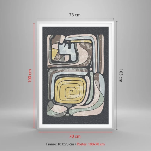 Poster in white frmae - Abstract in Precolumbian Style  - 70x100 cm