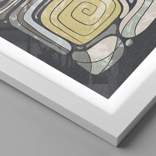 Poster in white frmae - Abstract in Precolumbian Style  - 70x100 cm