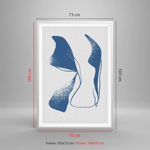 Poster in white frmae - Abstract with Wings - 70x100 cm