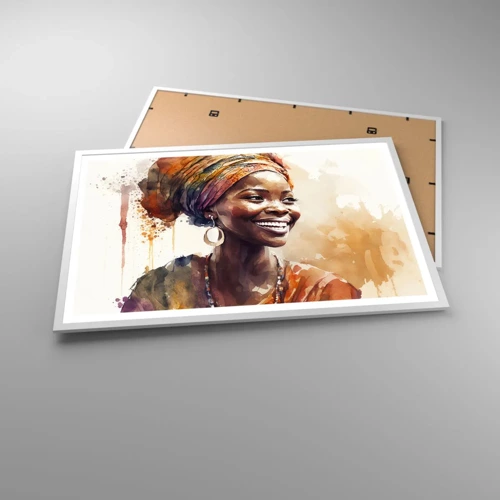 Poster in white frmae - African Queen - 91x61 cm