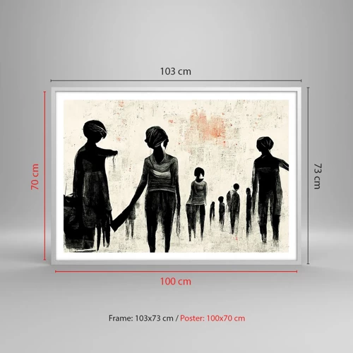 Poster in white frmae - Against Solitude - 100x70 cm