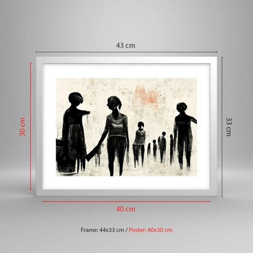 Poster in white frmae - Against Solitude - 40x30 cm