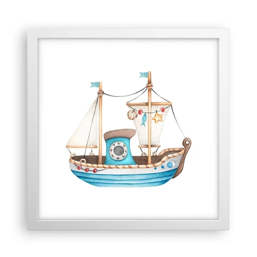 Poster in white frmae - Ahoy, Adventure! - 30x30 cm