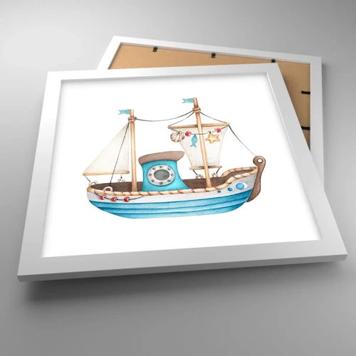 Poster in white frmae - Ahoy, Adventure! - 30x30 cm