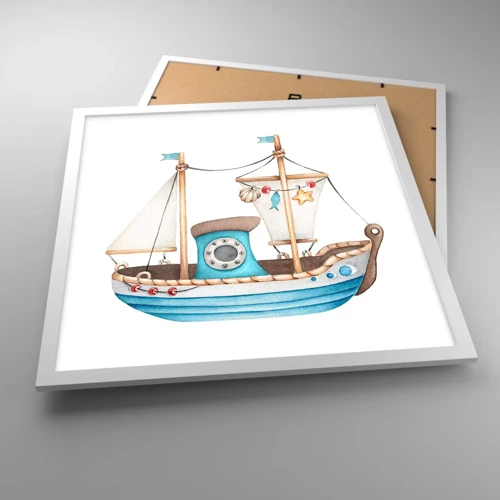 Poster in white frmae - Ahoy, Adventure! - 50x50 cm