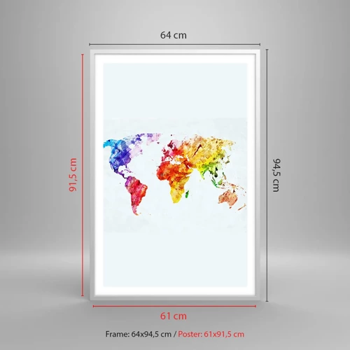 Poster in white frmae - All Colours of Light - 61x91 cm