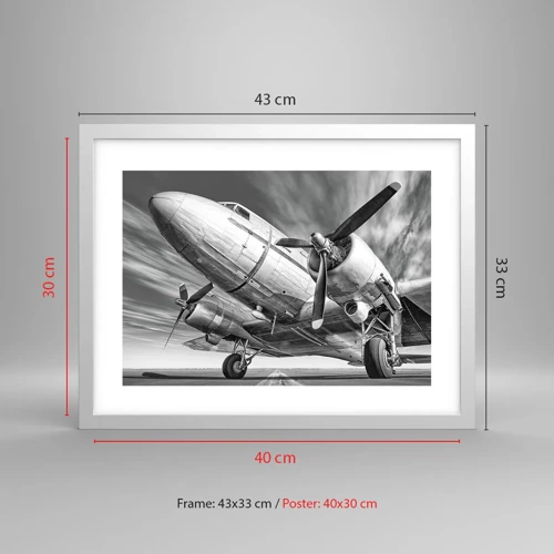 Poster in white frmae - Always Ready to Fly - 40x30 cm