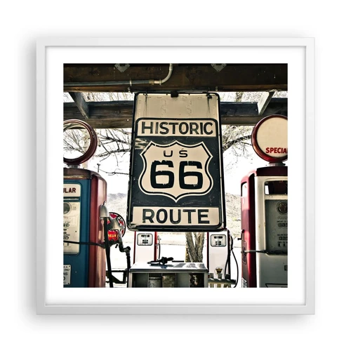 Poster in white frmae - American Retro Trip - 50x50 cm