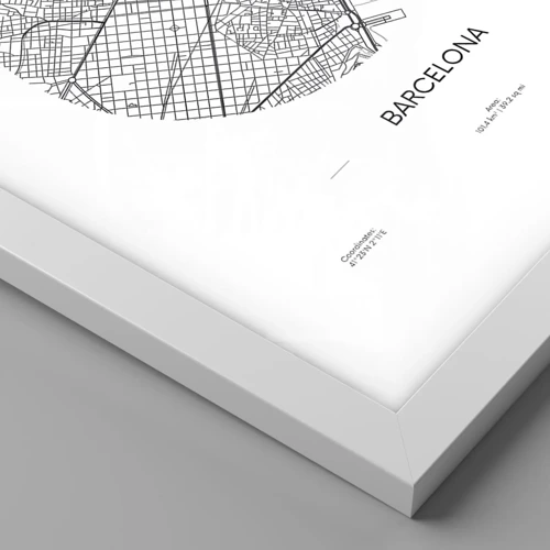 Poster in white frmae - Anatomy of Barcelona - 40x30 cm