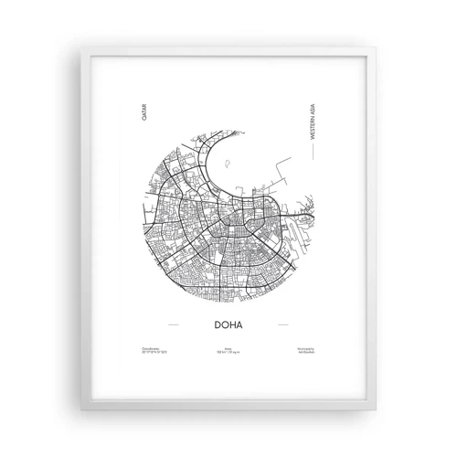 Poster in white frmae - Anatomy of Doha - 40x50 cm