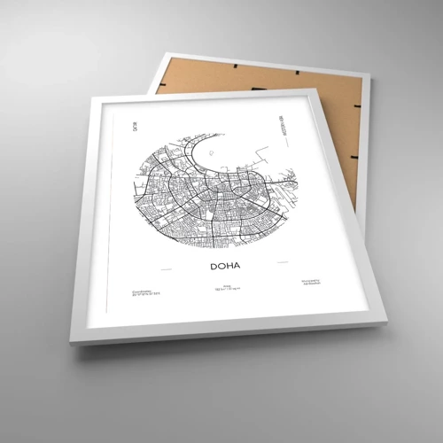 Poster in white frmae - Anatomy of Doha - 40x50 cm