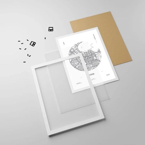 Poster in white frmae - Anatomy of Doha - 40x50 cm