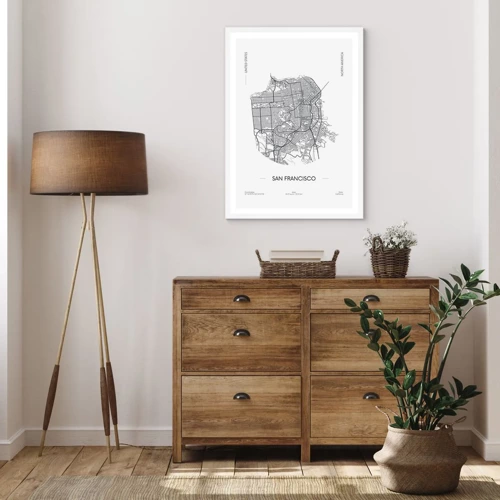 Poster in white frmae - Anatomy of San Francisco - 40x50 cm